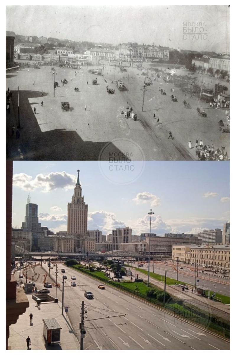 Обе фотографии сделаны с одной точки с разницей 98 лет