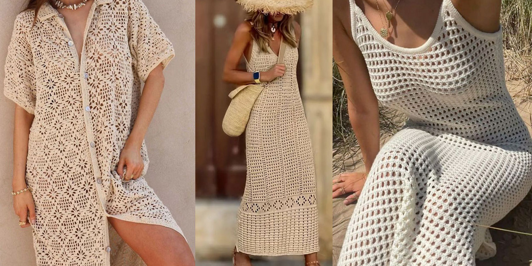Ажурные платья. Подборка вязаных платьев с Pinterest