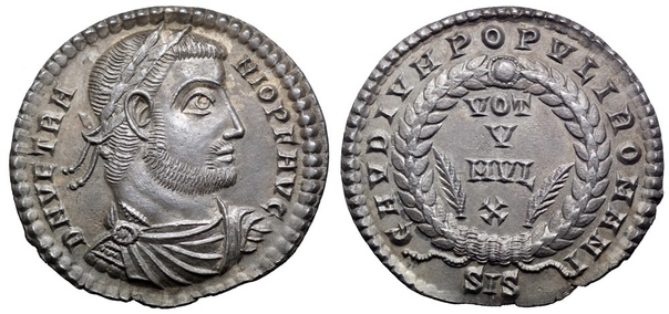 Древнеримский солид с изображением узурпатора Ветраниона