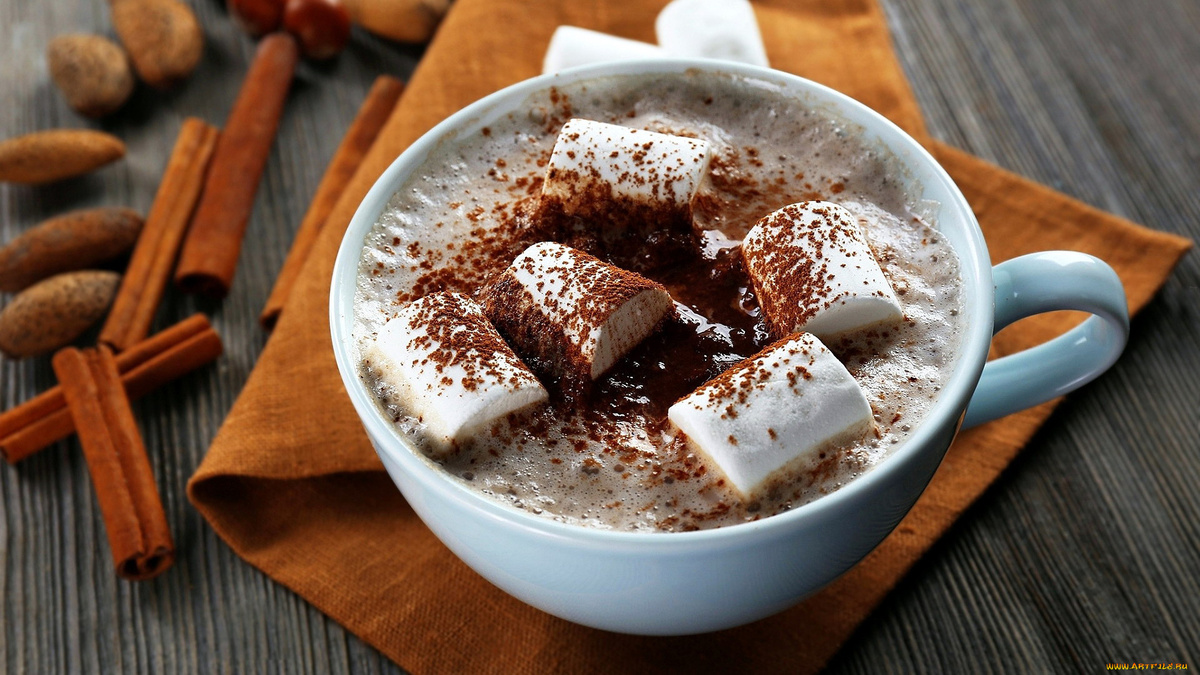 Кофе с молоком, и корицей  