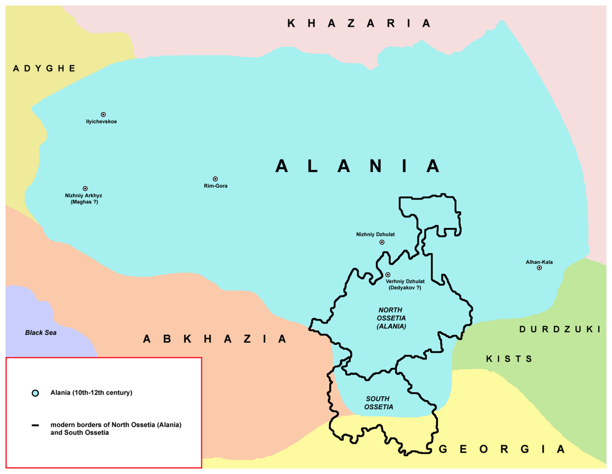 Алания в X-XII вв занимала часть территории Чечни и Ингушетии