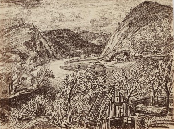 В. В. Бубнов. Садовый домик у горной реки. 1990-е гг.