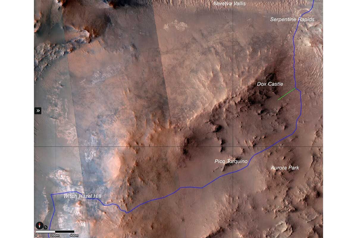 NASA📷Маршрут марсохода NASA Perseverance, которым он пройдет по западному краю кратера Езеро