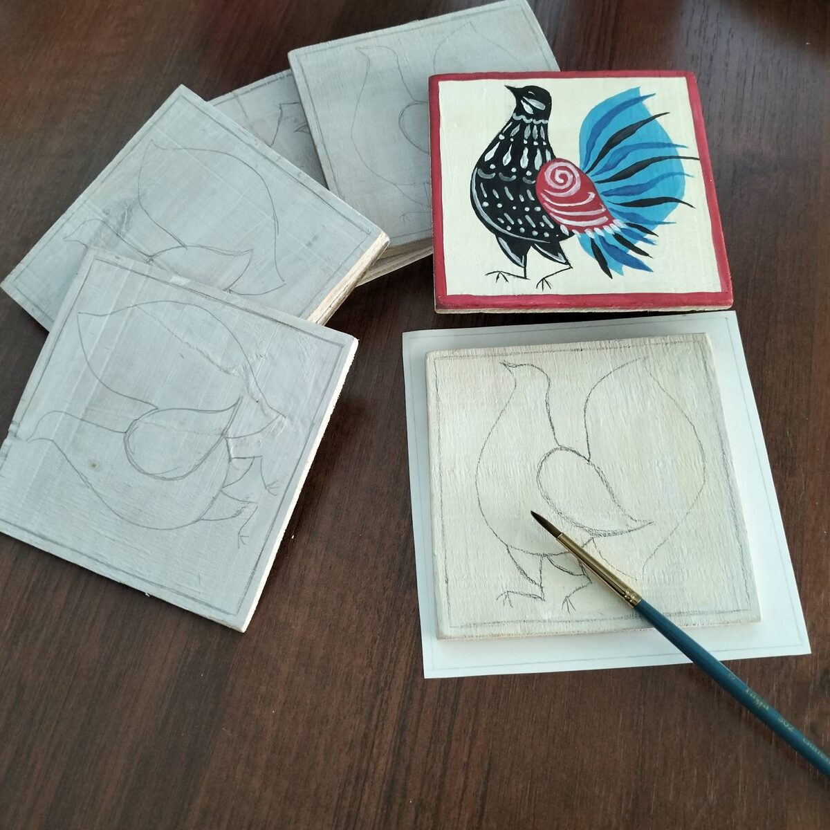 Мастер-класс по созданию сувенира на деревянной основе "Городецкая птичка"