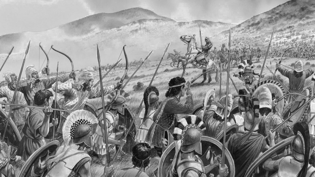 Бой при Платеях. Репродукция. Источник: Яндекс Картинки. 