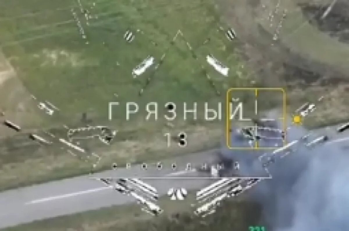    В Сети появились кадры ликвидации колонны броневиков ВСУ в Курской области