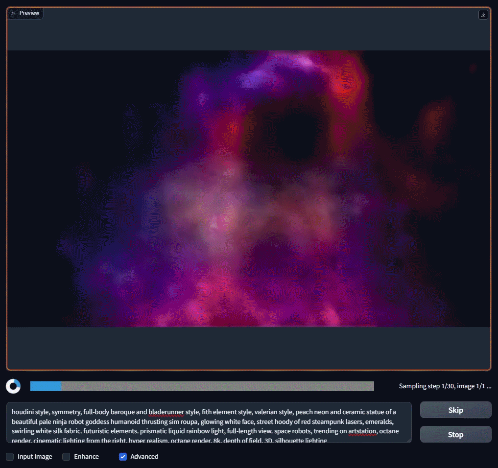 Процесс работы диффузионной модели и VAE