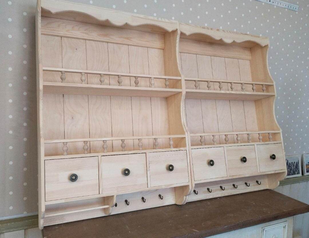 Полки: полка деревянная для кухни специй посуды на стену Прованс  © https://www.livemaster.ru/item/49051420-dlya-doma-i-interera-polki-polka-derevyannaya-dlya-kuhni-spet