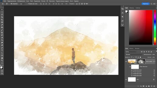 Работа в Photoshop. Коллаж - имитация живописи. РУНО