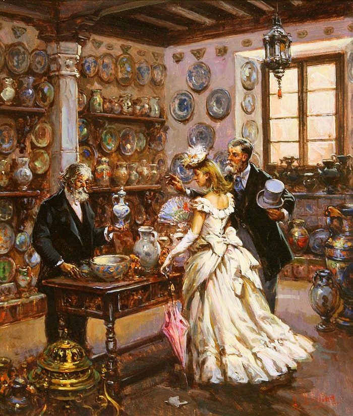 Художник Антонио Медина Серрано "Антикварная Лавка"