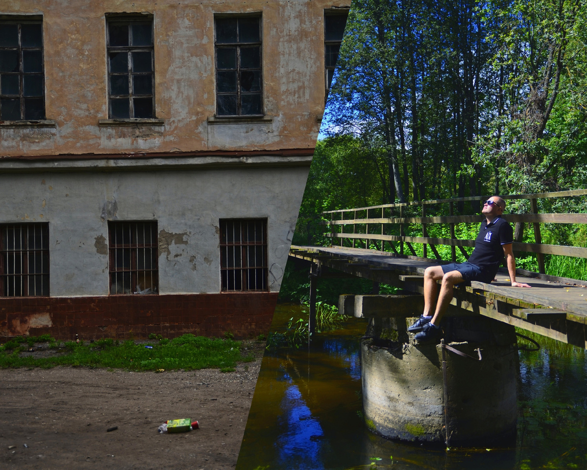 На этих двух фотографиях изображён центр города, о состоянии дома вы можете судить сами. Мост также, как и дом находится в безобразном виде, но считается достопримечательностью