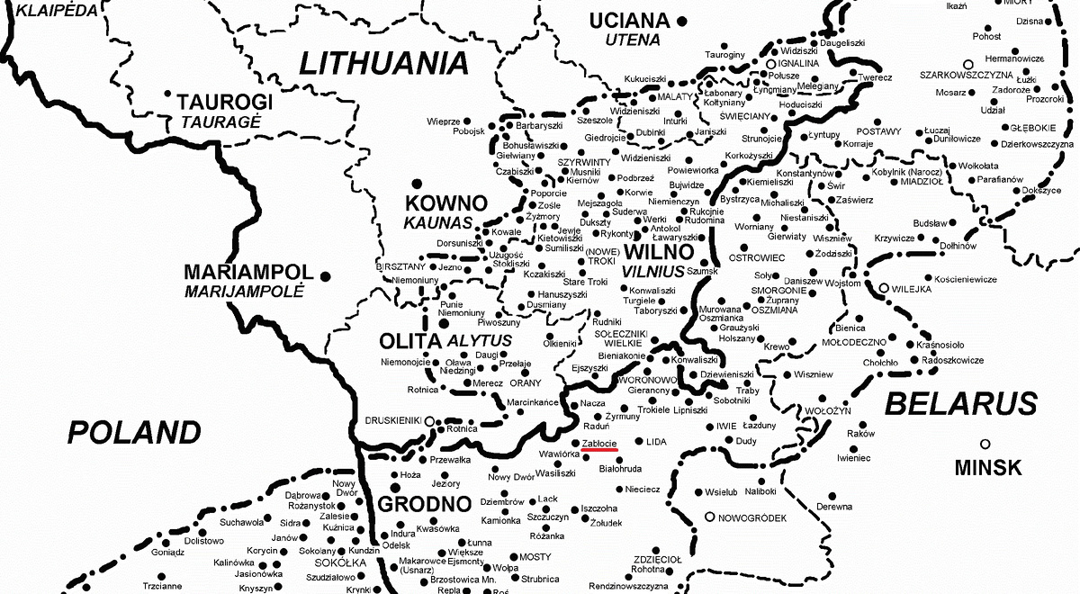 Карта приходов Виленского края