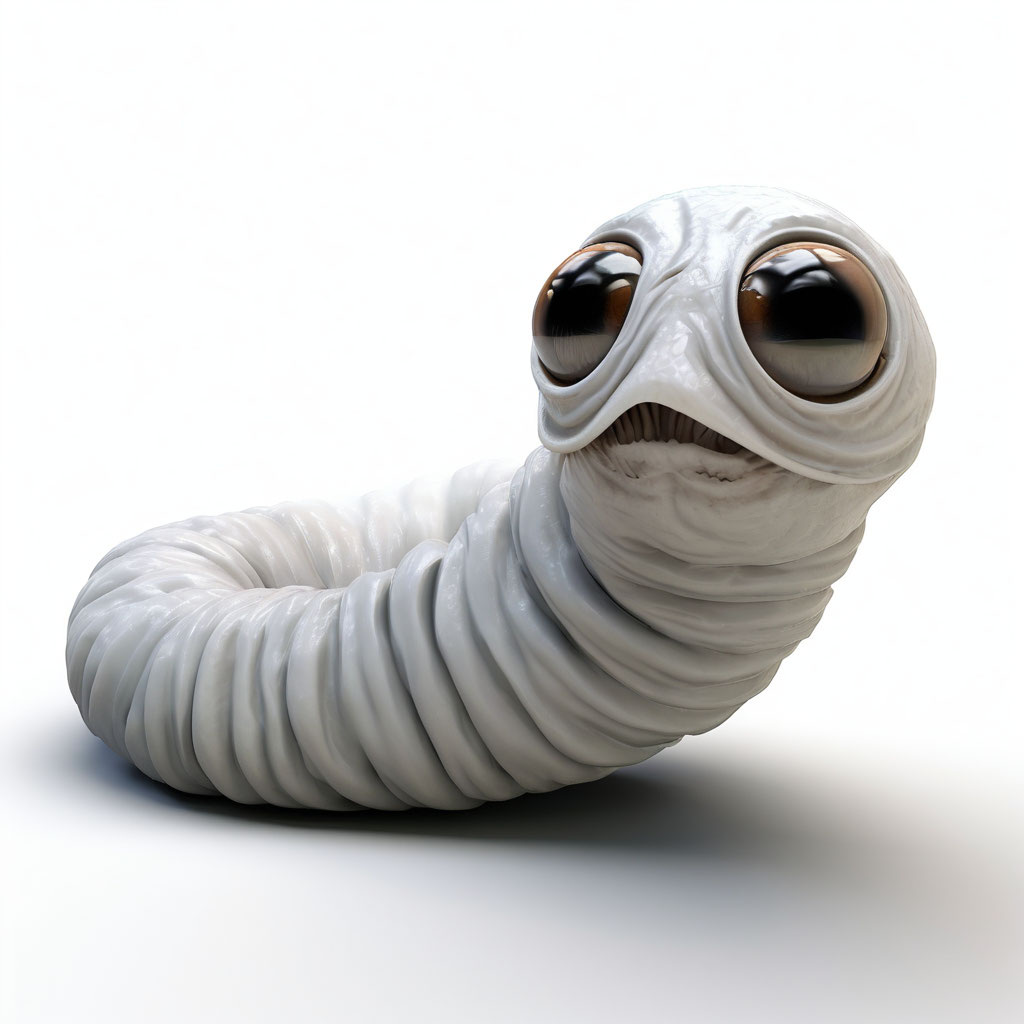 Миленький глазастый гельминт от нейросети ЯндексАрт