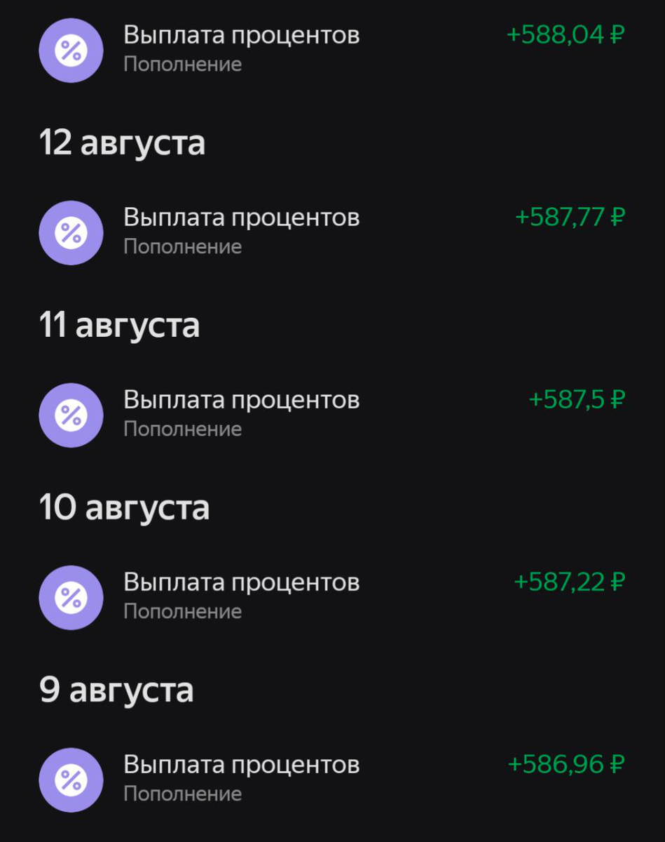 выплаты с яндекс сейва