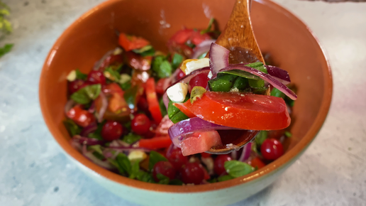 🍒 Летний салат с вишней, помидорами и сыром 🥗 Рецепт быстрого салата к мясным блюдам