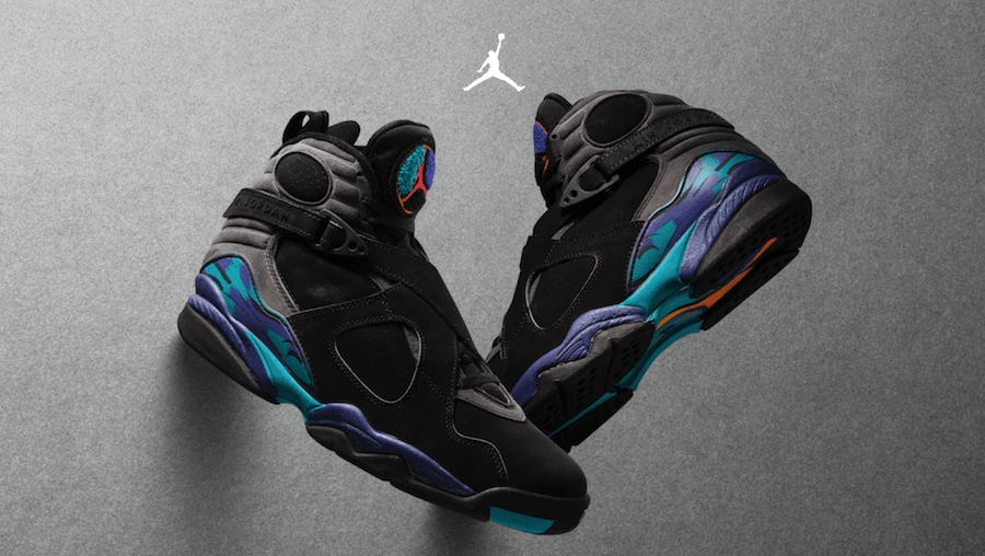 1993: Air Jordan VIII (Black/Bright Concord - Aqua Tone)