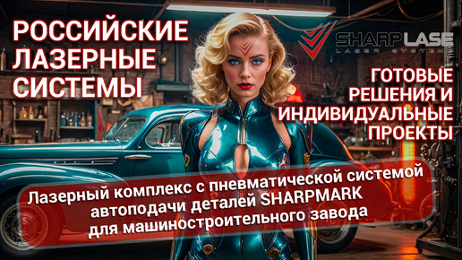 Автоматизированный лазерный комплекс гравировки и маркировки SharpMark Fiber Autoline от SHARPLASE.