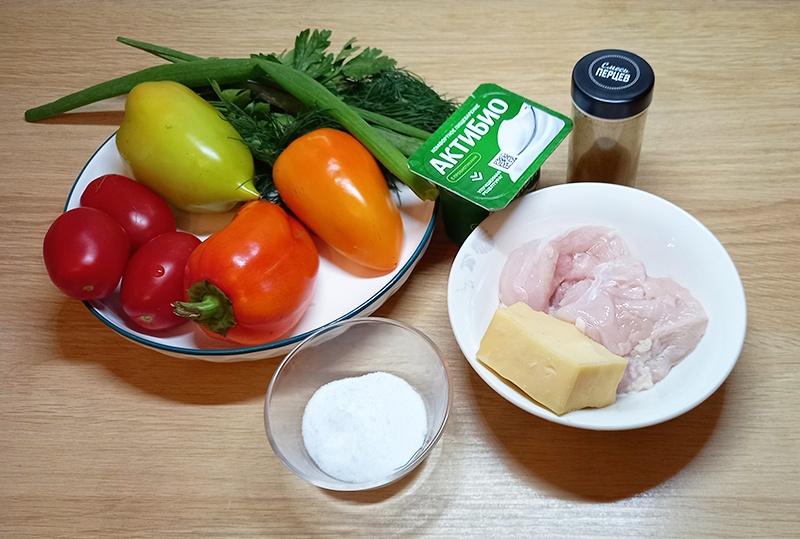 Необходимые продукты для приготовления фаршированного перца