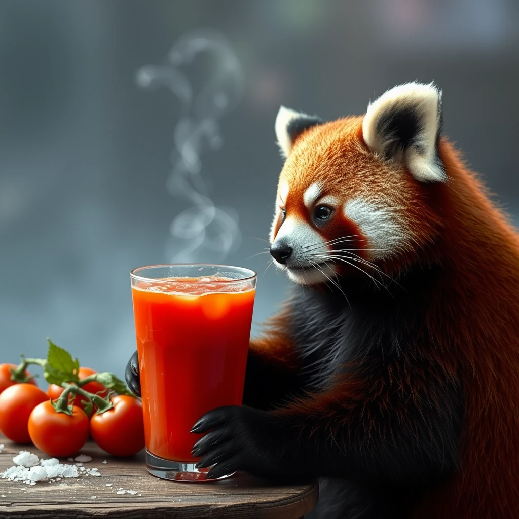 томатный сок уважают даже красные панды