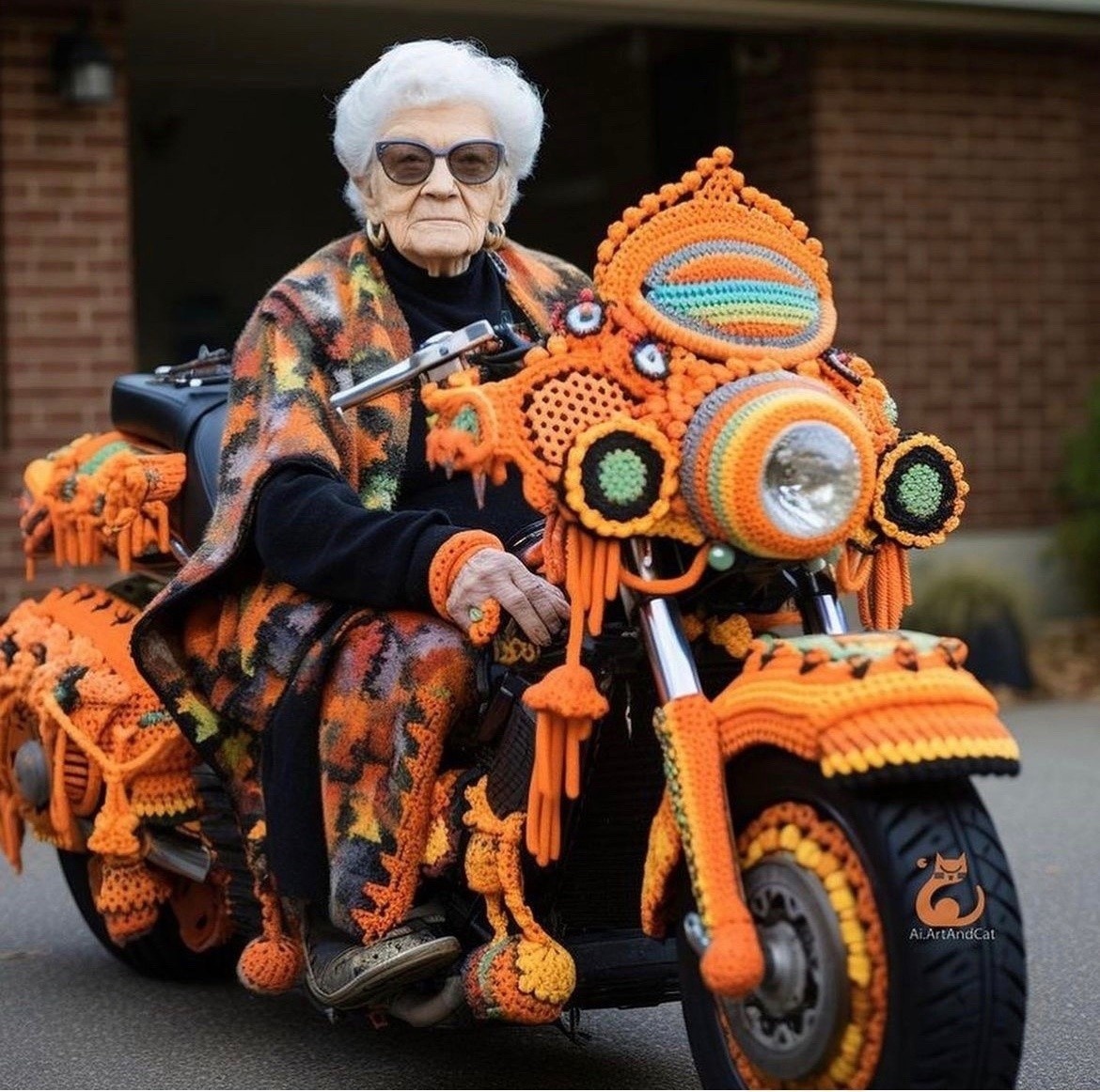 Прикольные картинки Мотоциклистка рукодельница - вязанье для начинающих Добавьте описание
