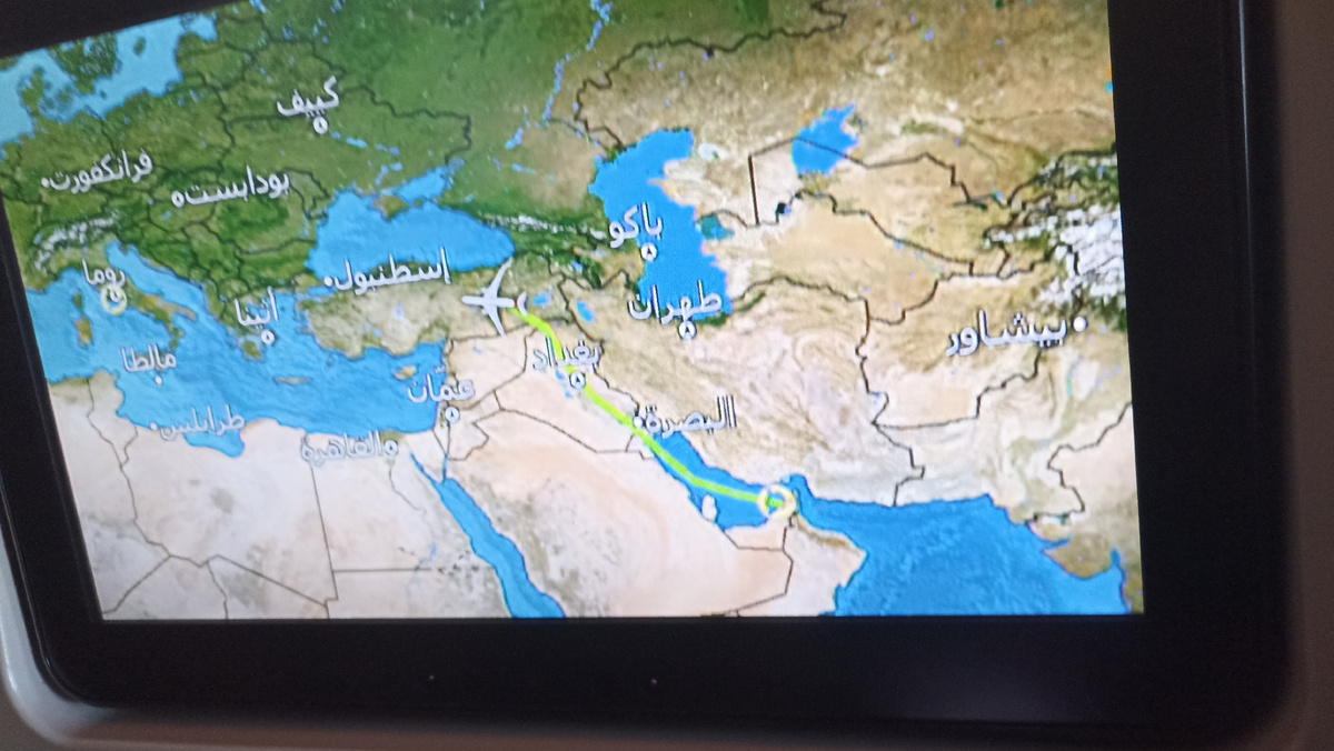 Уже в самолёте Дубай-Рим