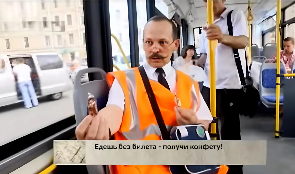 Если вдруг вы безбилетный "заяц", то вместо наказания вы получите конфету! 
