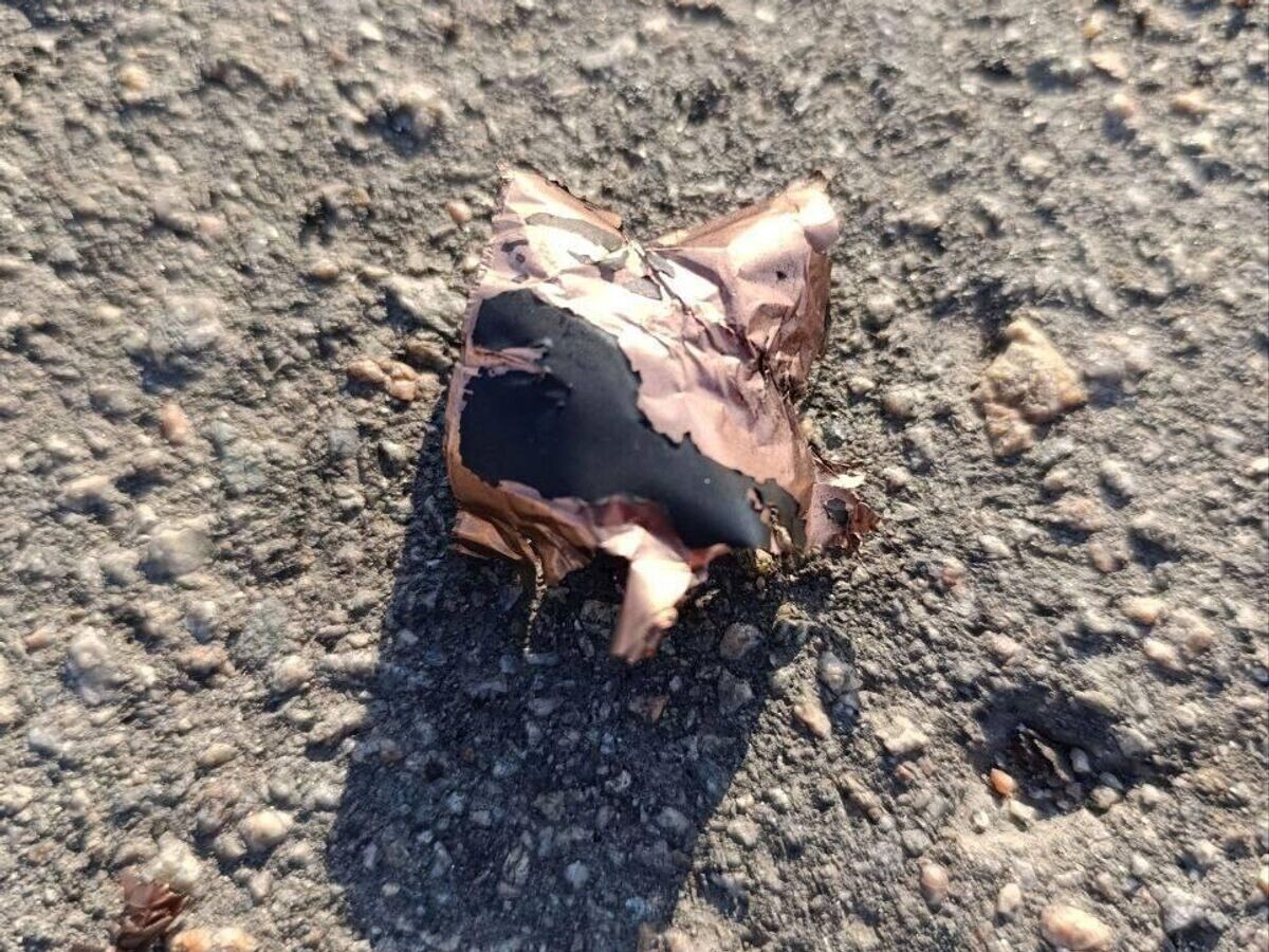    Последствия атаки дроном маршрута персонала Запорожской АЭС со стороны ВСУ © Фото : ЗАЭС. Официально/Telegram