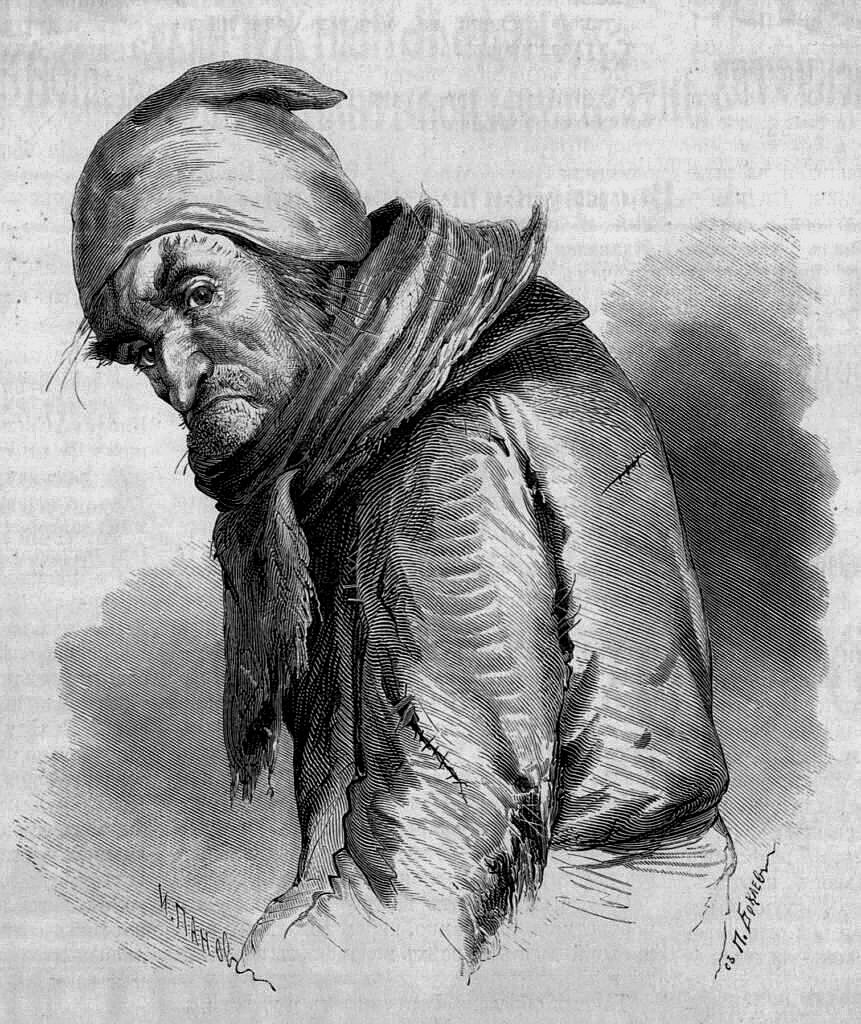 Боклевский Пётр Михайлович, «Плюшкин», иллюстрация к поэме Н.В. Гоголя «Мёртвые души»