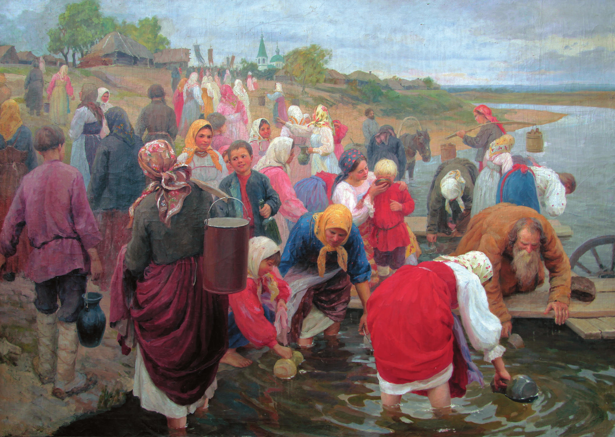 Ф. Сычков. Водосвятие. 1916 год. Источник arthive.net 