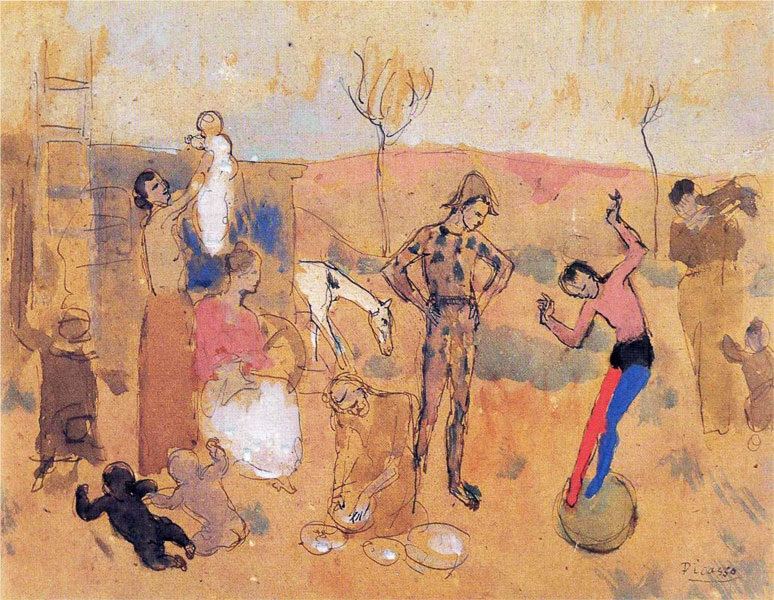 Пабло Пикассо. «Семья циркачей». 1905 г. Изображение отсюда: http://picassolive.ru