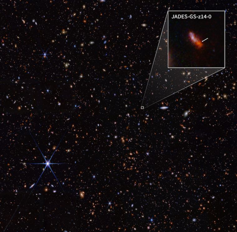 Снимок галактики JADES-GS-z14-0