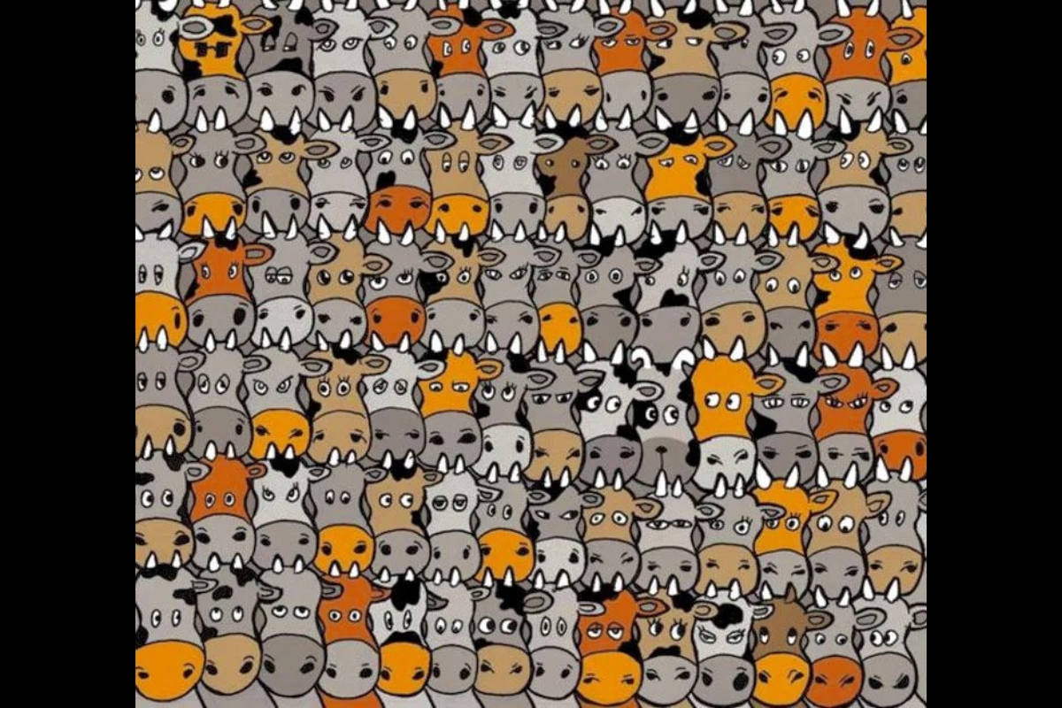 Собака среди стада коров 