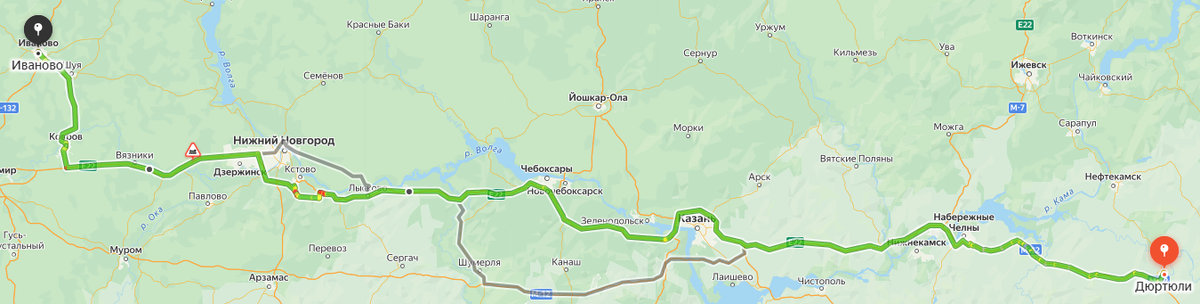 Маршрут по бесплатной трассе