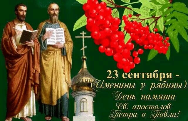23 сентября, в день памяти святителей Петра и Павла,  на Руси приступали к сбору рябины.