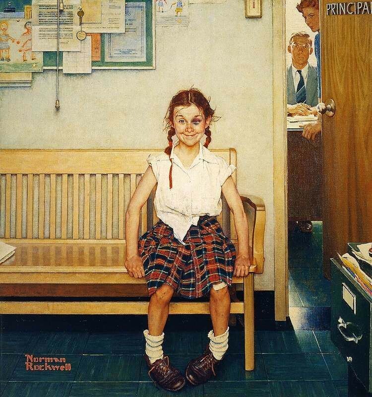 Норман Роквелл «Девочка с синяком под глазом» (1953), 76×86 см