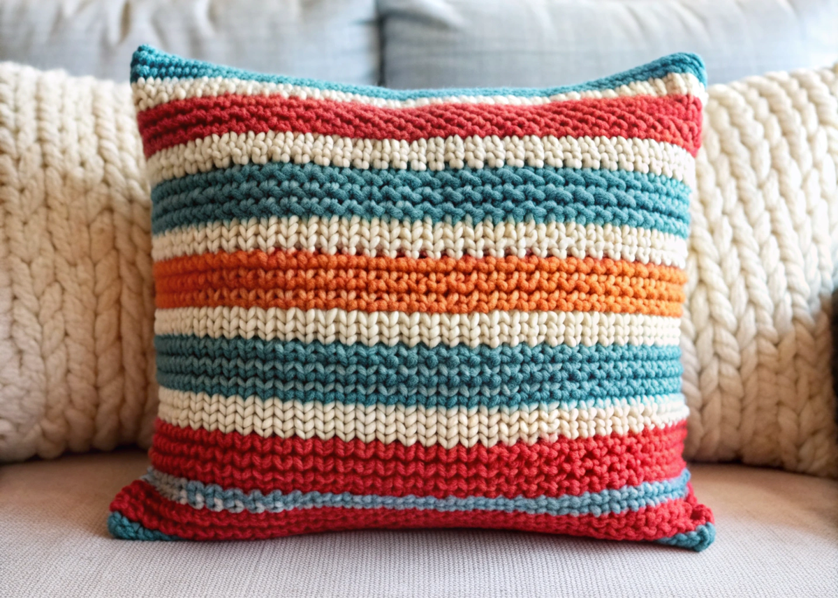Вязаная подушка