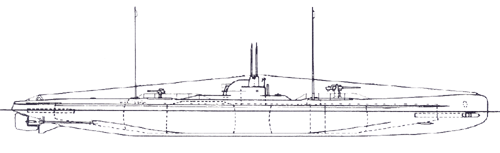 Схема внешнего вида подводной лодки данного типа