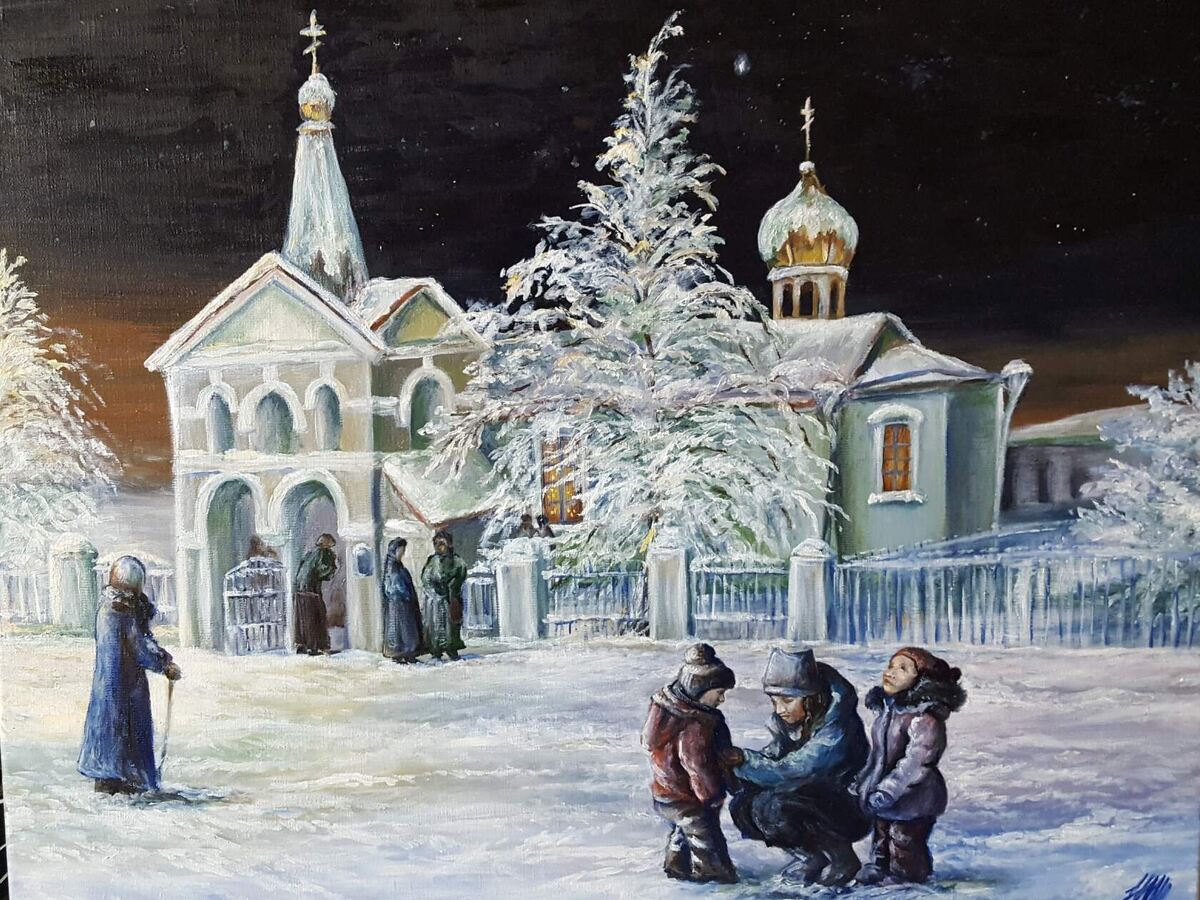 "Рождество" Н. Швецова, масло/холст, 50*60см