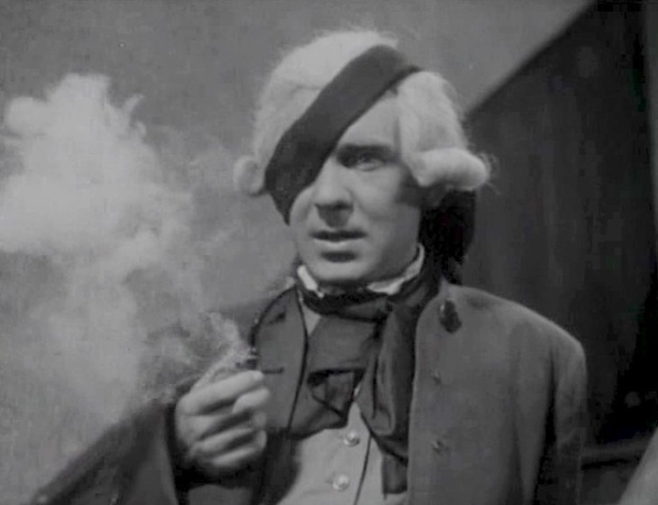 М. И. Царёв в роли доктора Ливси. Кадр из фильма "Остров сокровищ" 1937 года. Фото из свободных источников