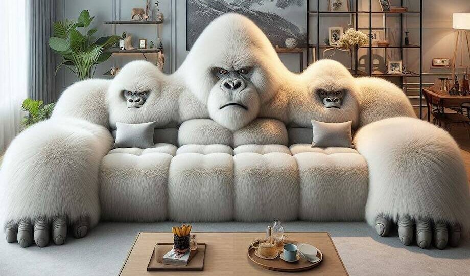 В Китае стали выпускать «диваны-гориллы», созданные искусственным интеллектом
