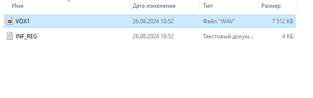 Файл, записанный с помощью акустопуска