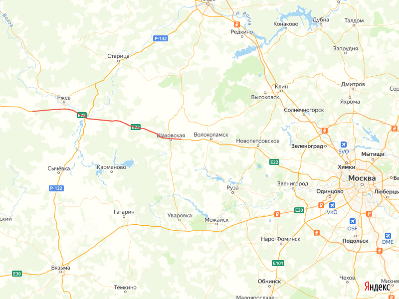 © yandex.ru/map-constructor (Красным — участок трассы М-9 «Балтия» со 139-го по 248-й км, большую часть которого до 2027 г. расширят до четырех полос)