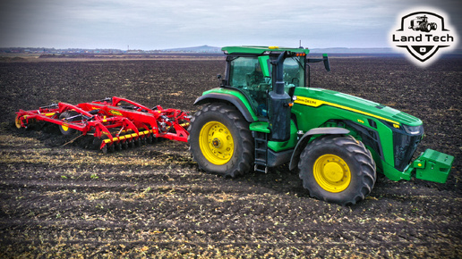 Новый трактор John Deere 8R 370 с независимой подвеской ILS - работа с Vaderstad TopDown 400!