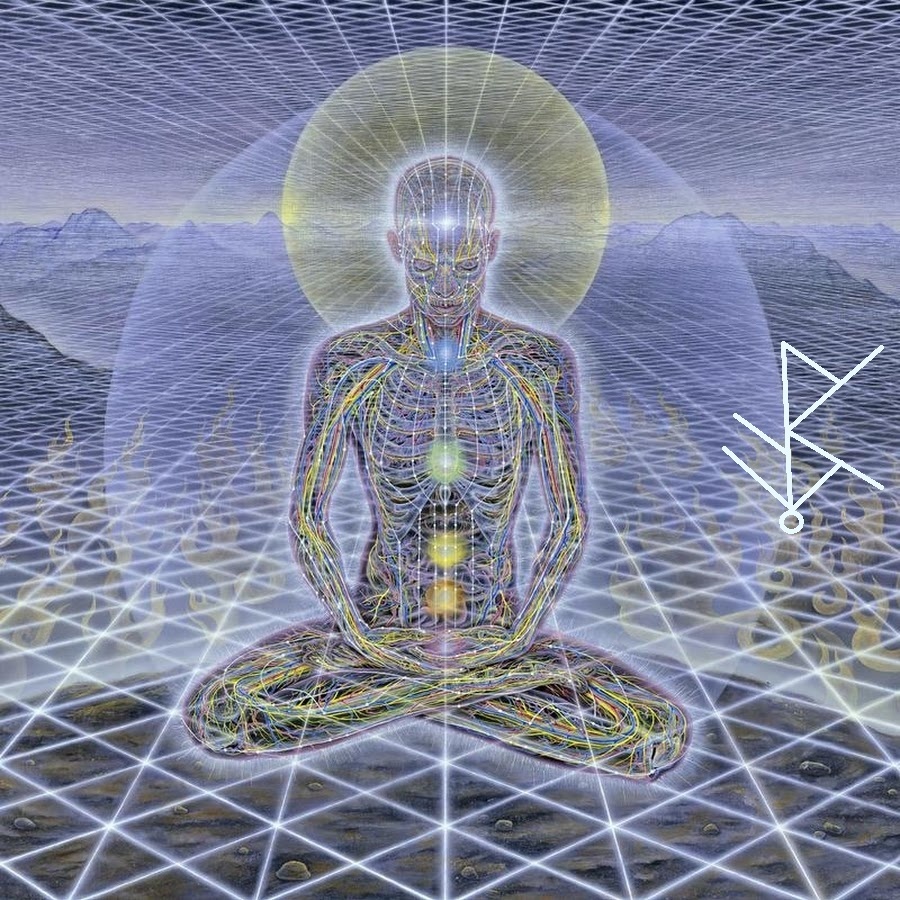 Алекс Грей Энергетическое тело на фоне физического осознание пустотности