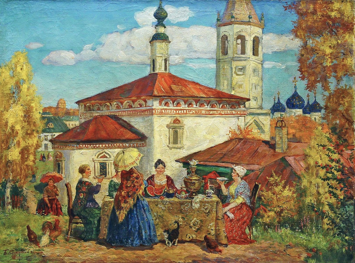 В старом Суздале, Б. Кустодиев