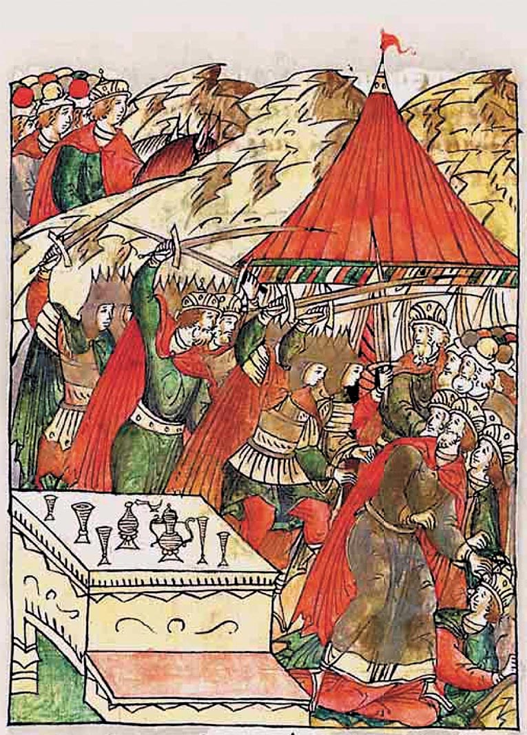 Съезд в Исадах 20 июля 1217 года. Древнерусская миниатюра