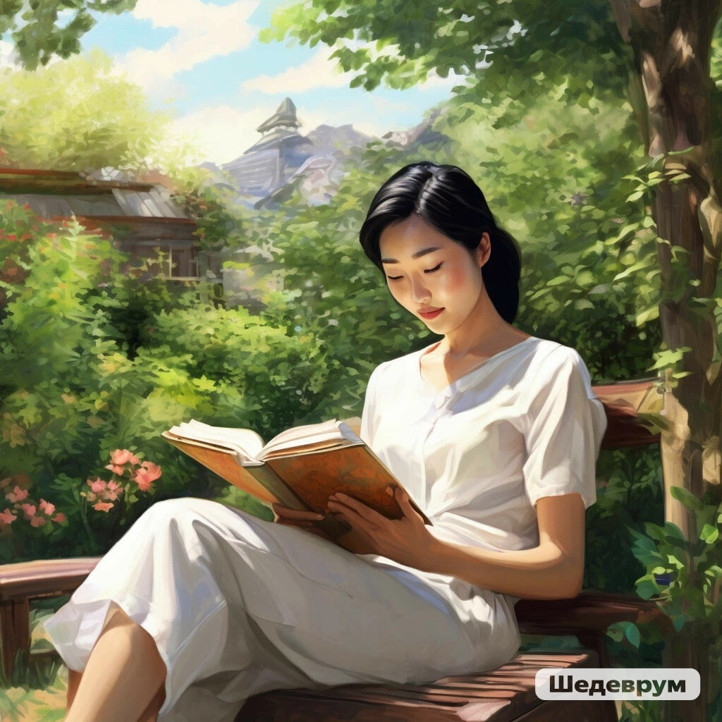 Читает книгу