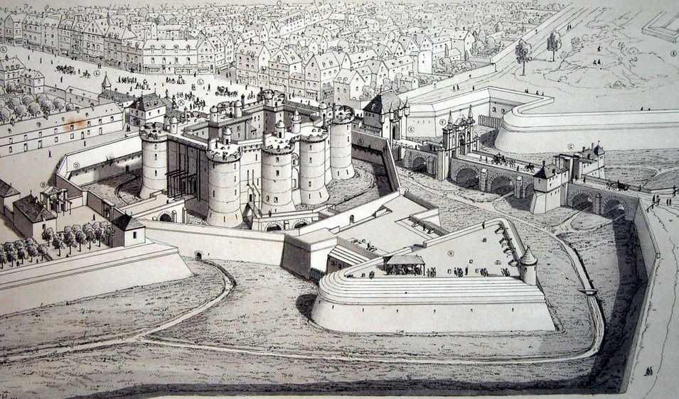 Бастилия в те стародавние времена. Иллюстрация из открытых источников