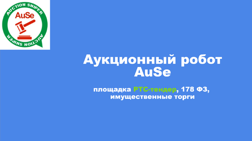 Аукционный робот AuSe, торгующий, площадка РТС-тендер, 178 фз. Функции, настройка, торги.