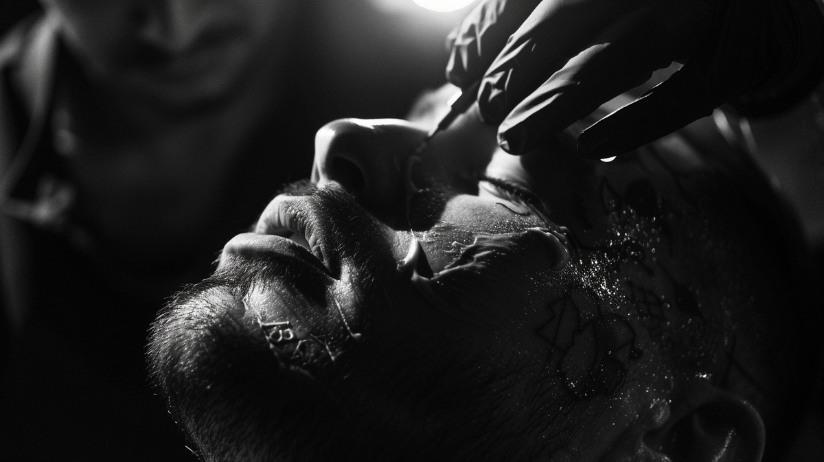 Применение обезболивающего крема перед нанесением татуировки в студии Санкт-Петербурга.